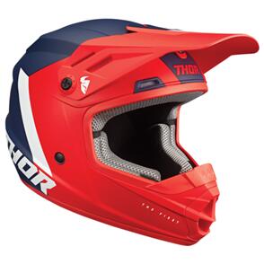 THOR MX 2025 YOUTH SECTOR CHEV HELMET RED NAVY