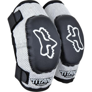 FOX RACING MOTO 2025 MX PEEWEE TITAN ELBOW GUARDS BLACK/SILVER