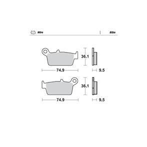 MOTO MASTER 091821 BRAKE PADS REAR NITRO FOR GAS GAS HONDA KAWASAKI SUZUKI TM RACING YAMAHA