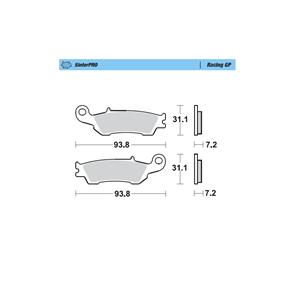 MOTO MASTER 094912 BRAKE PADS REAR RACING GP YAMAHA