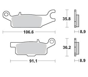 MOTO MASTER BRAKE PADS REAR  MOTO MASTER YAMAHA GRIZZLY 09-11 GRIZZLY 700 07-14