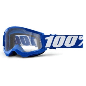 100% 2021 STRATA 2 YOUTH MOTO GOGGLE BLUE - CLEAR LENS