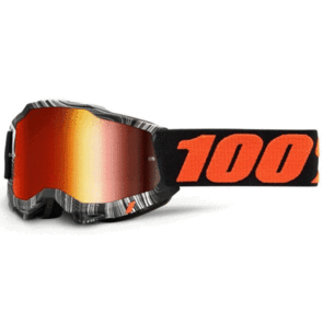 100% 2022 ACCURI YOUTH MOTO GOGGLE GEOSPACE MIRROR RED LENS