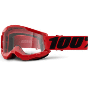 100% 2022 STRATA MOTO GOGGLE RED CLEAR LENS