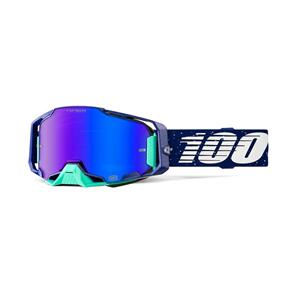 100% MOTO  2027 ARMEGA GOGGLE NOCHE HIPER BLUE MIRROR LENS