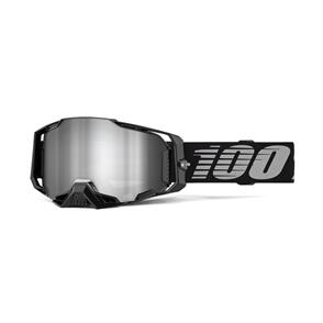 100% ARMEGA GOGGLE BLACK SILVER MIRROR LENS