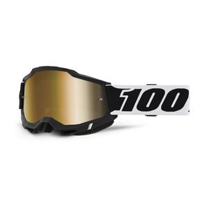 100% MOTO  2027 ACCURI 2 GOGGLE BLCK001 TRUE GOLD MIRROR LENS