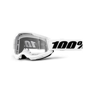 100% STRATA 2 GOGGLE WHITE CLEAR LENS