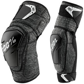 100% FORTIS KNEE AND ELBOW GUARDS GREY/BLACK