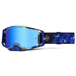 100 PERCENT BIKE ARMEGA GOGGLE LE LOIC BRUNI V3 NAVY BLUE/GOLD - MIRROR BLUE