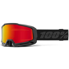 100% SNOW OKAN GOGGLE BLACK - HIPER VERMILLON W/ RED MIRROR