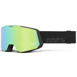 100% SNOW SNOWCRAFT GOGGLE BLACK - HIPER GREY-BLUE W/ GREEN MIRROR