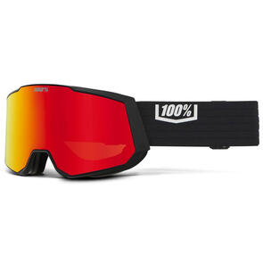 100% SNOW SNOWCRAFT XL AF GOGGLE BLACK - HIPER RED W/ RED MIRROR