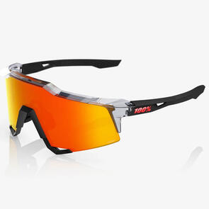 100% SPEEDCRAFT - TRANSLUCENT GREY/MATTE BLACK - HIPER RED MIRROR