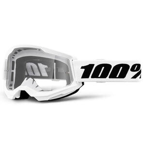 100% STRATA 2 GOGGLE WHITE CLEAR LENS