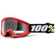 100% STRATA MINI YOUTH MOTO GOGGLE RED - CLEAR LENS