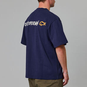 JUST ANOTHER FISHERMAN J.A.FISHERMAN HEAVY SHORE TEE NAVY