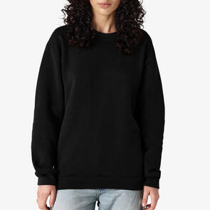 AMERICAN APPAREL RF496 REFLEX FLEECE UNISEX CREWNECK SWEATSHIRT - BLACK