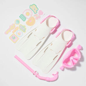 SUNNYLIFE KIDS SNORKEL SET MEDIUM SUMMER SHERBET PINK