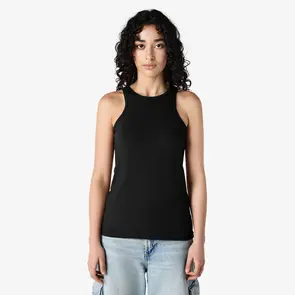 AMERICAN APPAREL 101CVC CVC WOMENS RACERNECK TANK - BLACK