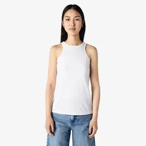 AMERICAN APPAREL 101CVC CVC WOMENS RACERNECK TANK - WHITE