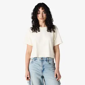AMERICAN APPAREL 102 WOMEN'S FINE JERSEY BOXY T-SHIRT - CREAM