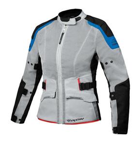 IXON M-NJORD LADY JKT LT GRY/BLU/NEON RED 