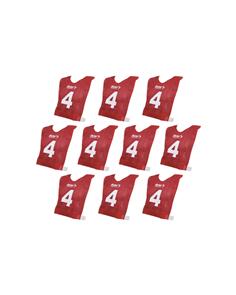 VICTOR BIBS NUMBERED BASKETBALL SET JUNIOR RED