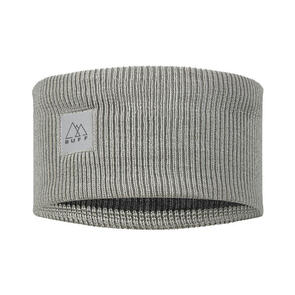 BUFF HEADBAND CROSS KNIT SOLID LIGHT GREY
