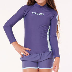 RIP CURL GIRLS CLASSIC SURF LS RASH VEST WASHED NAVY