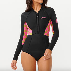 RIP CURL G-BOMB 1.5MM LONG SLEEVE FRONT ZIP FULL SPRING BLACK