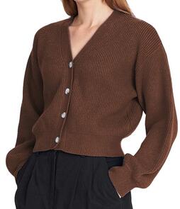 HUFFER BELLA KNIT CARDIGAN CHESTNUT