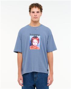 ABRAND HAPPY BOBBY TEE - HAZY BLUE