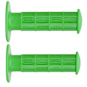 OURY  H/BAR GRIP OURY SINGLE COMPOUND WAFFLE W/FLANGE M/C MX GREEN (PR)
