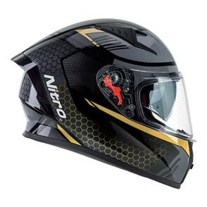 NITRO MOTORCYCLE HELMET N501 BLK/GUNMETAL/GOLD