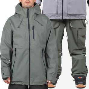ENDEAVOR SNOWBOARDS 2025 3L SHELTER JACKET MOSS + 2L PATROL CARGO PANT MOSS