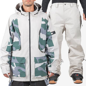 ENDEAVOR SNOWBOARDS 2025 2L PATROL JACKET SAND / CAMO + 3L ELITE PANT SAND