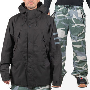 ENDEAVOR SNOWBOARDS 2025 2L RANGER JACKET BLACK + 2L RANGER PANT CAMO