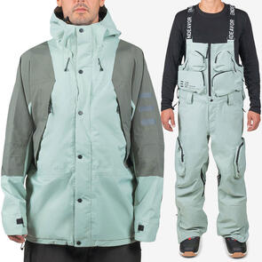 ENDEAVOR SNOWBOARDS 2025 2L RANGER JACKET EUCALYPTUS / MOSS + 3L SCOUT REMOVABLE BIB PANT EUCALYPTUS