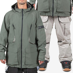 ENDEAVOR SNOWBOARDS 2025 2L PATROL JACKET MOSS + 2L PATROL CARGO PANT SAND