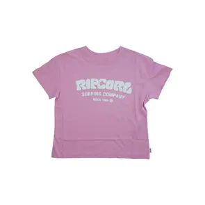 RIP CURL SURF PUFF RELAXED TEE BRIGHT PINK