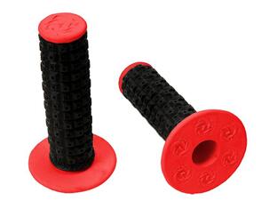 TORC1 RACING 2000-0204 TORC1 RACING TORC1 RACING HANDLEBAR GRIPS ENDURO DUAL COMPOUND MX BLACK RED INCLUDES GRIP GLUE