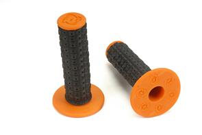 TORC1 RACING 2000-0205 TORC1 RACING TORC1 RACING HANDLEBAR GRIPS ENDURO DUAL COMPOUND MX BLACK ORANGE INCLUDES GRIP GLUE