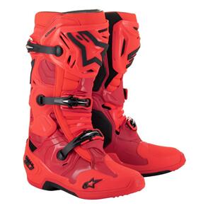 ALPINESTARS 2024 TECH-10 MX BOOTS EMBER LE RED FLUORO/BRIGHT RED/BLACK