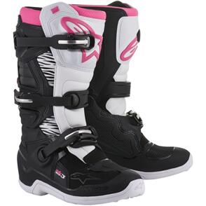 ALPINESTARS STELLA TECH-3 MX BOOTS BLACK/WHITE/PINK