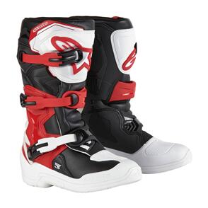 ALPINESTARS TECH-3S YOUTH MX BOOTS WHITE/BLACK/BRIGHT RED