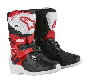 ALPINESTARS TECH-3S KIDS MX BOOTS WHITE/BLACK/BRIGHT RED