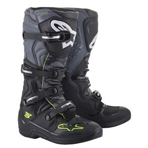 ALPINESTARS TECH-5 MX BOOTS BLACK/COOL GRAY/YELLOW FLUORO