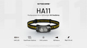 NITECORE HA11 240 LUMEN ULTRA LIGHTWEIGHT DUAL BEAM AA HEADLAMP