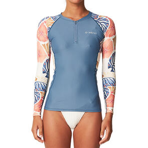 ONEILL 2024 BAHIA 1/4 ZIP LS RASH VEST - VINTAGE ALOHA